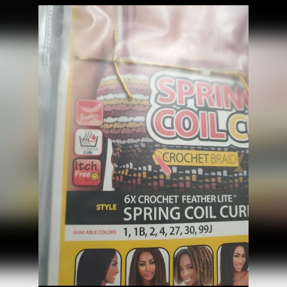 : 1 pk 7" 1B motown tress spring coil curl crochet braids 120 loops folded 240 - Picture 5 of 9